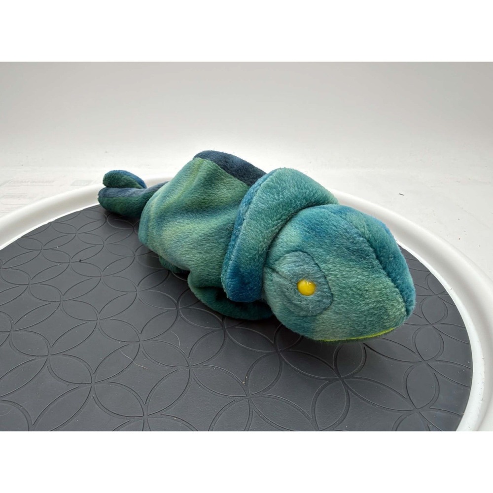Ty Beanie Baby Rainbow Chameleon 1997 Blue Green Plush PE Pellets No Hang Tag